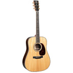 Martin D-45 Modern Deluxe dreadnought acoustic guitar with rich wood finish and detailed inlay, showcasing its high-quality craftsmanship.