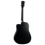 Martin DC-10E Modern Black acoustic dreadnought cutaway guitar from the Road Series, featuring a sleek black finish and cutaway body.