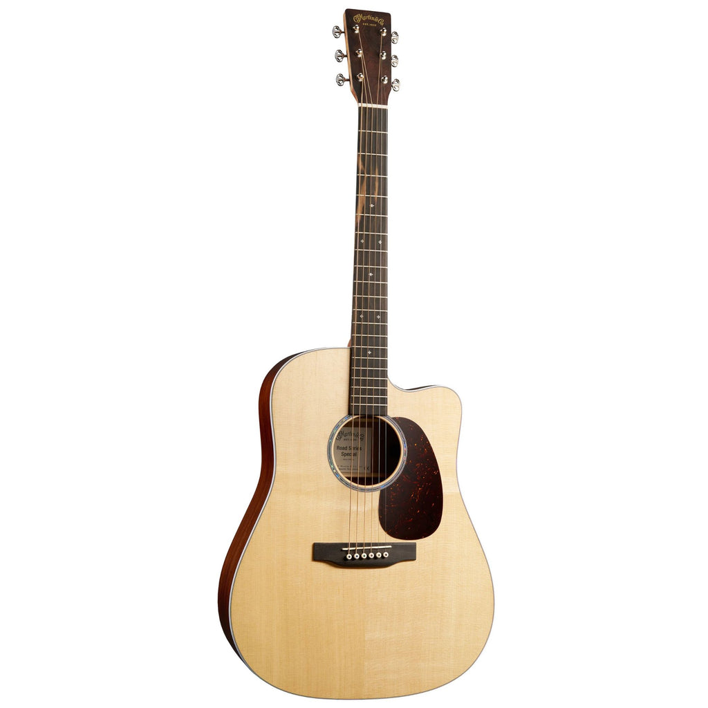 Martin DC-13E Modern Road Series dreadnought cutaway acoustic guitar with a natural wood finish and steel-string design.