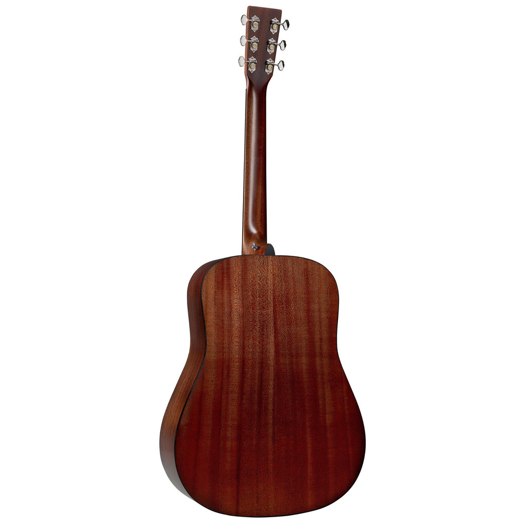 Martin DE Retro Plus Mahogany dreadnought acoustic guitar with mahogany body and spruce top, featuring a classic road series design