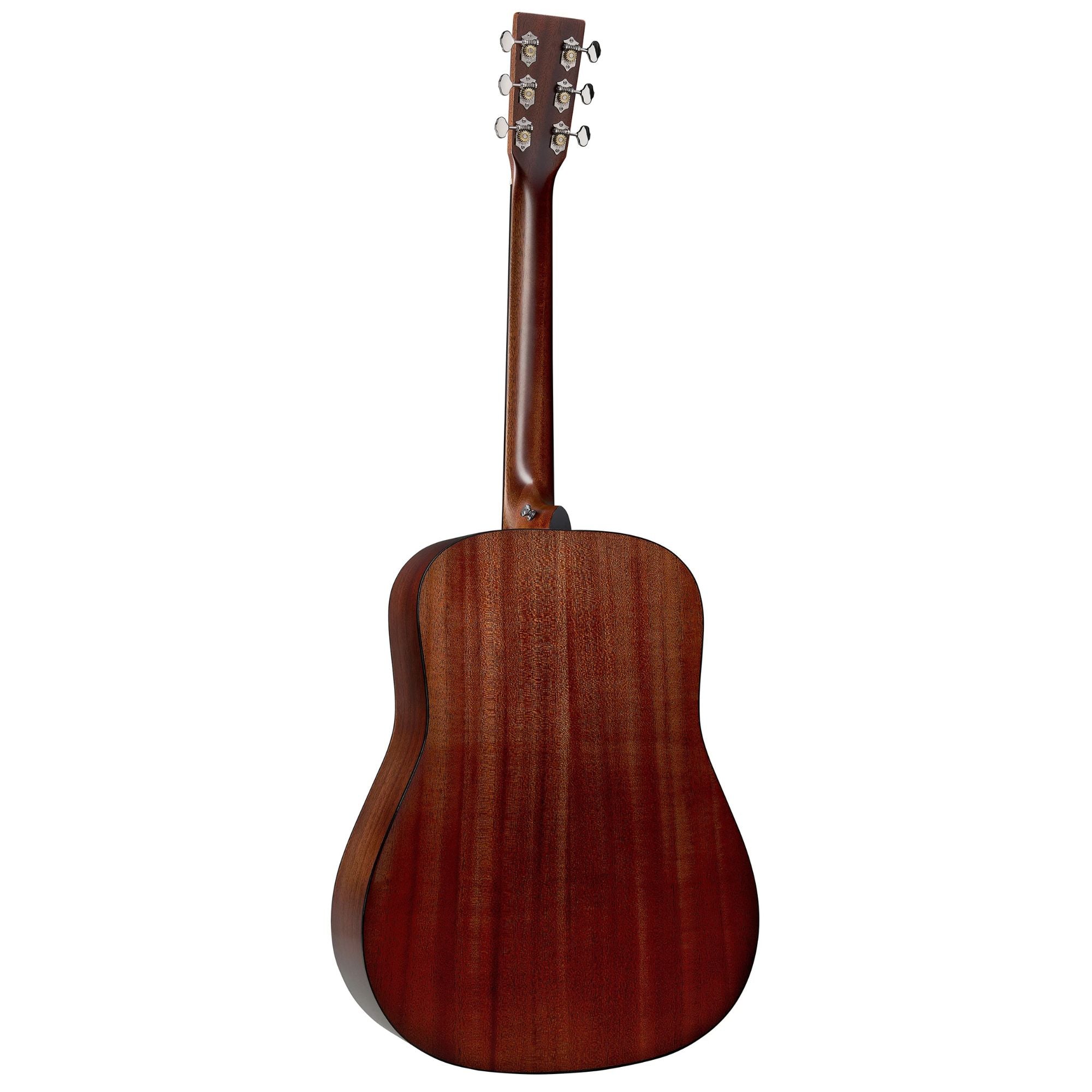 Martin DE Retro Plus Mahogany dreadnought acoustic guitar with mahogany body and spruce top, featuring a classic road series design