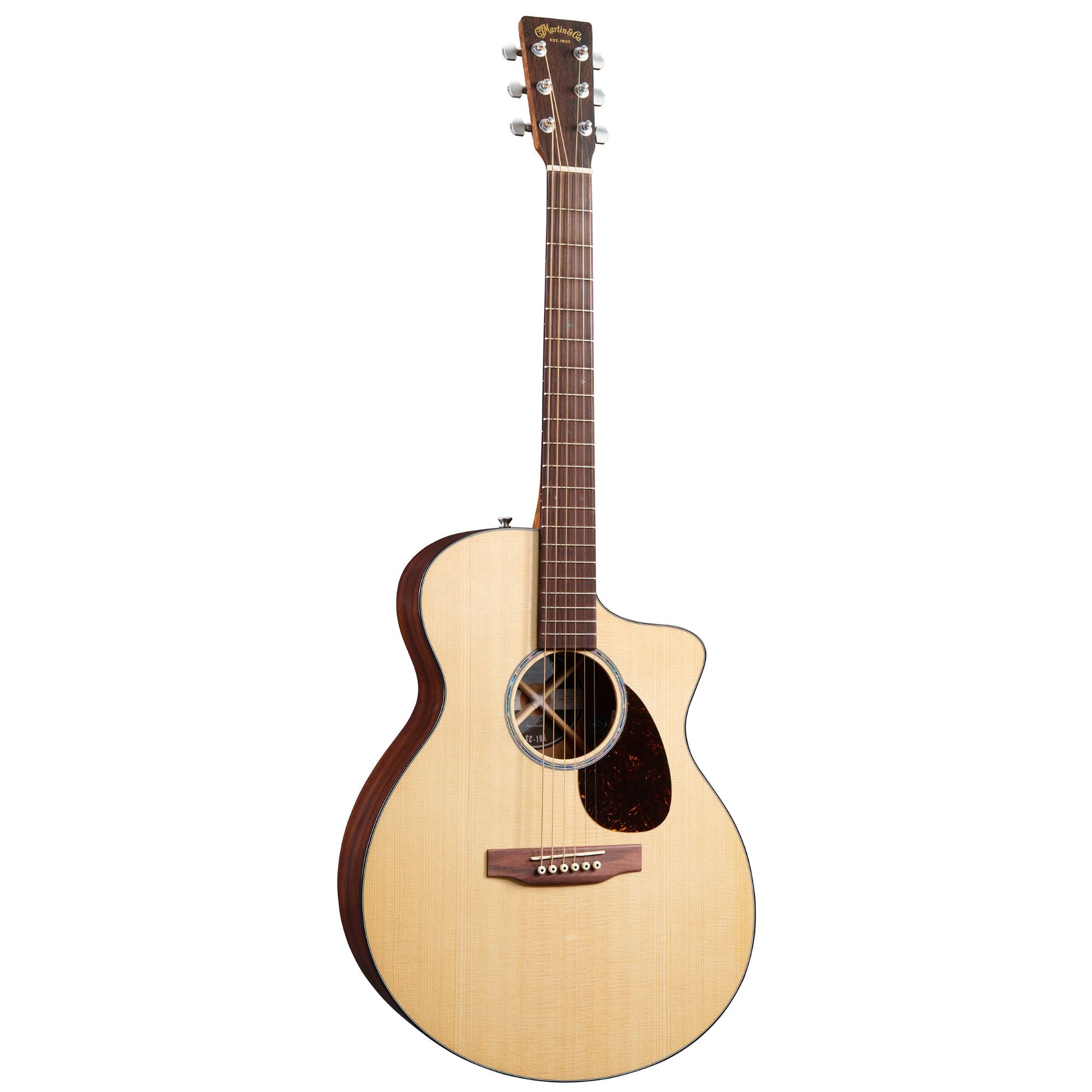 Martin SC-10E Modern Road Series acoustic guitar with spruce top, sapele back and sides, cutaway body and stage-ready design.