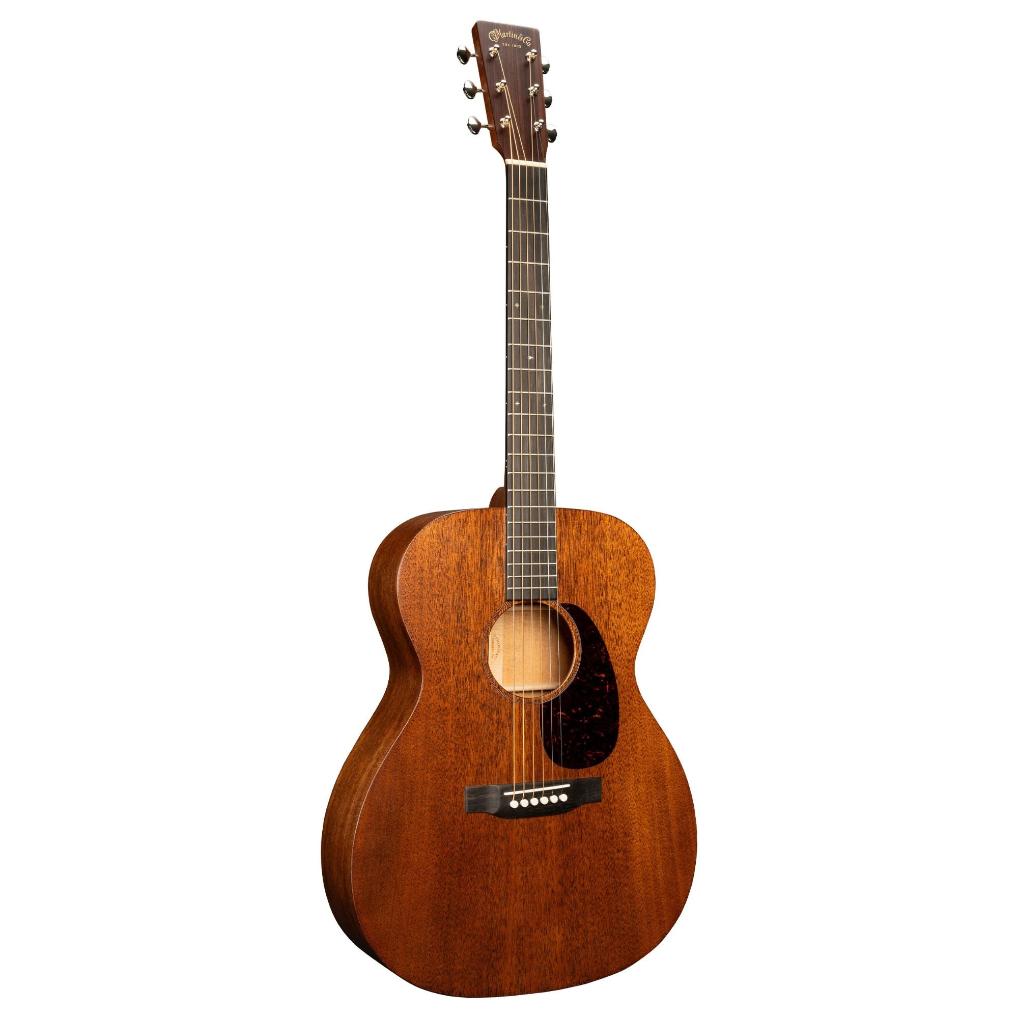 Martin 000-17 Standard Series auditorium acoustic guitar with mahogany body and natural finish, shown in a close-up view.
