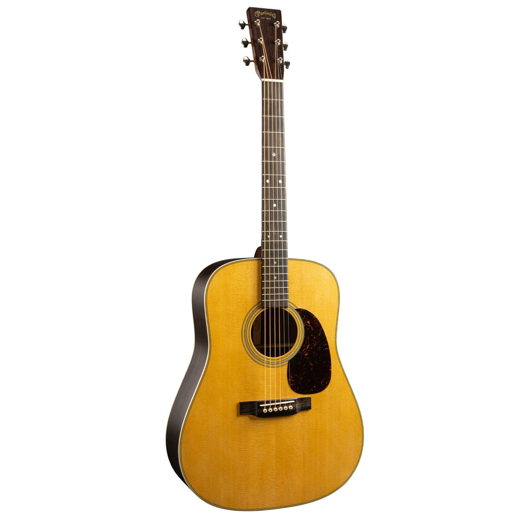 Martin D-28 Satin acoustic dreadnought guitar from the Standard Series, featuring a rich wood finish and classic dreadnought shape.