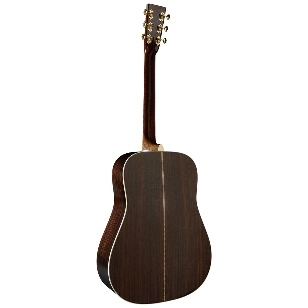 Martin D42 Standard Series dreadnought acoustic guitar with a rich wood finish and detailed inlay, showcasing its classic design.