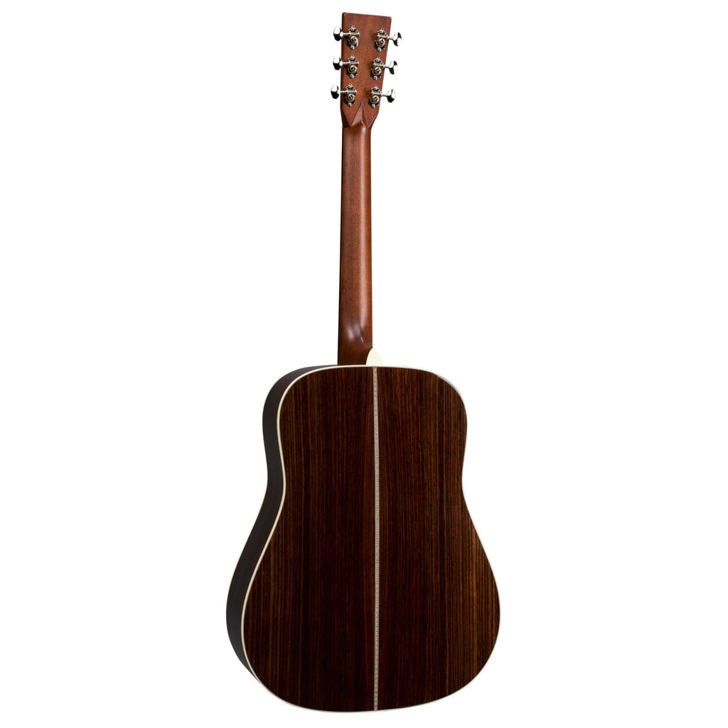 Martin HD28E acoustic dreadnought guitar from Standard Series with AuraVTEnhance system, wooden body with detailed craftsmanship.