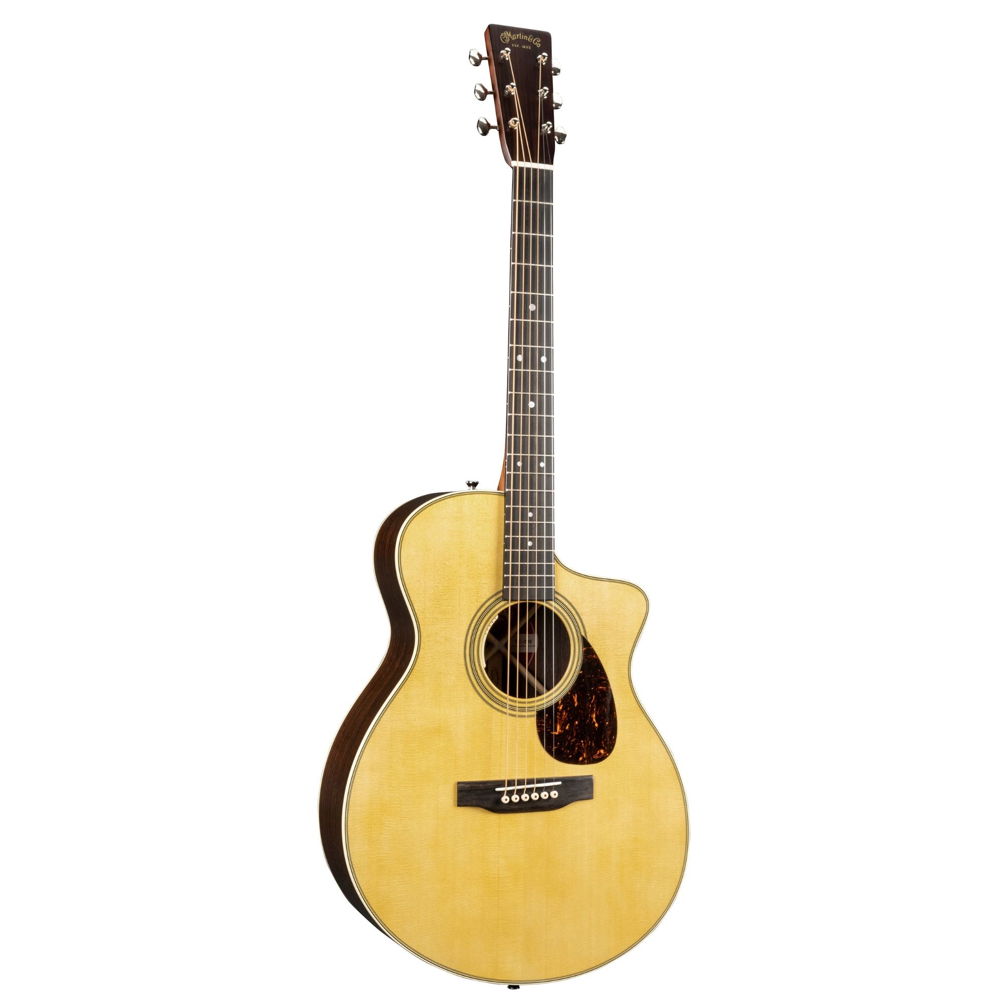 Martin Standard Series SC28E LR Baggs acoustic guitar with solid wood top and cutaway body, natural finish, and built-in LR Baggs pickup.