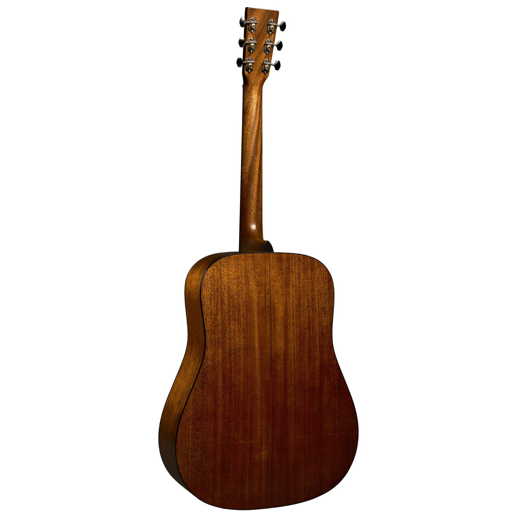 Martin Super D-18 dreadnought acoustic guitar with a rich wood finish and detailed fretboard, showcasing its classic design.