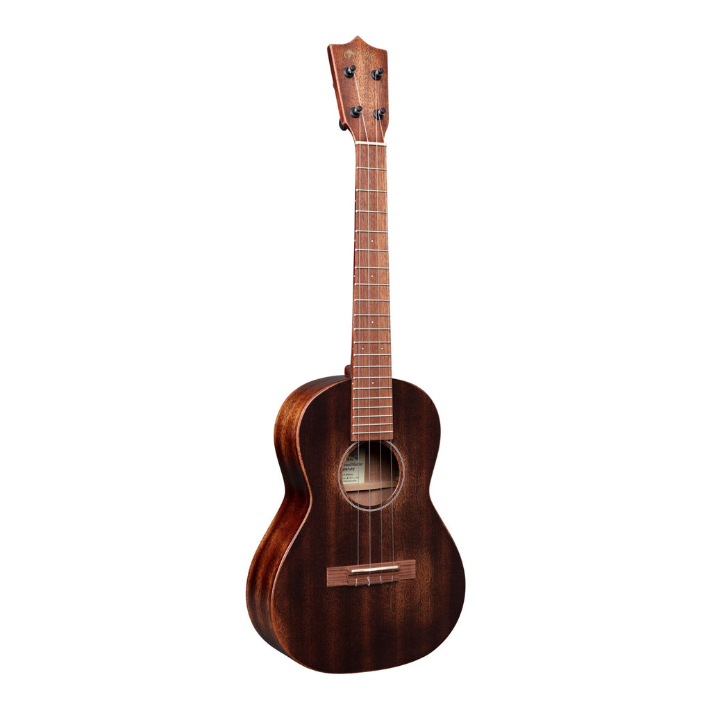 Martin T1 Uke StreetMaster tenor ukulele, acoustic guitar with a natural wood finish and smooth fretboard.