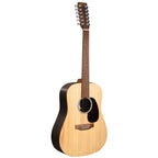 Martin DX2E 12-string Brazilian Rosewood dreadnought acoustic electric guitar, X-Series, showing the body and fretboard details.