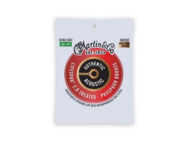 Martin Authentic Treated Extra Light 10-47 92/8 Phosphor Bronze Acoustic Guitar Strings