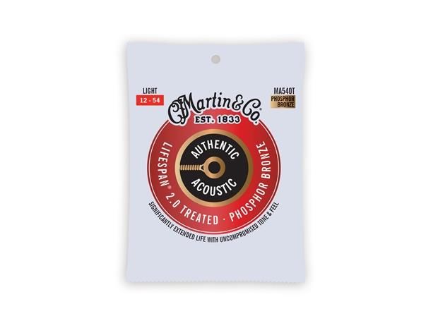 Martin Authentic Treated Light 12-54 92/8 Phosphor Bronze Acoustic Guitar Strings