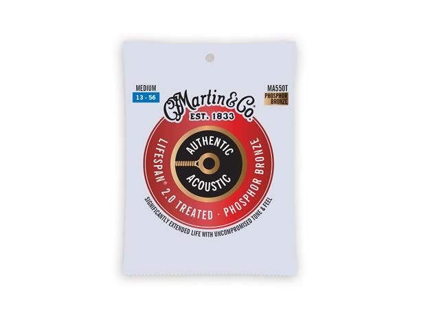 Martin Authentic Treated Medium 13-56 92/8 Phosphor Bronze Acoustic Guitar Strings