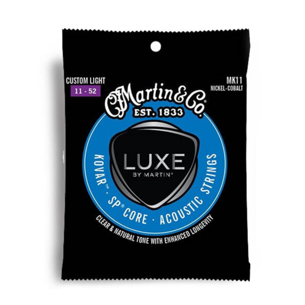 Martin Kovar Custom Light Acoustic Strings 11-52 in Nickel/Cobalt, showing a close-up of the set of guitar strings.