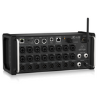 Behringer X Air XR18 digital rack mixer with touchscreen interface and multiple input channels.