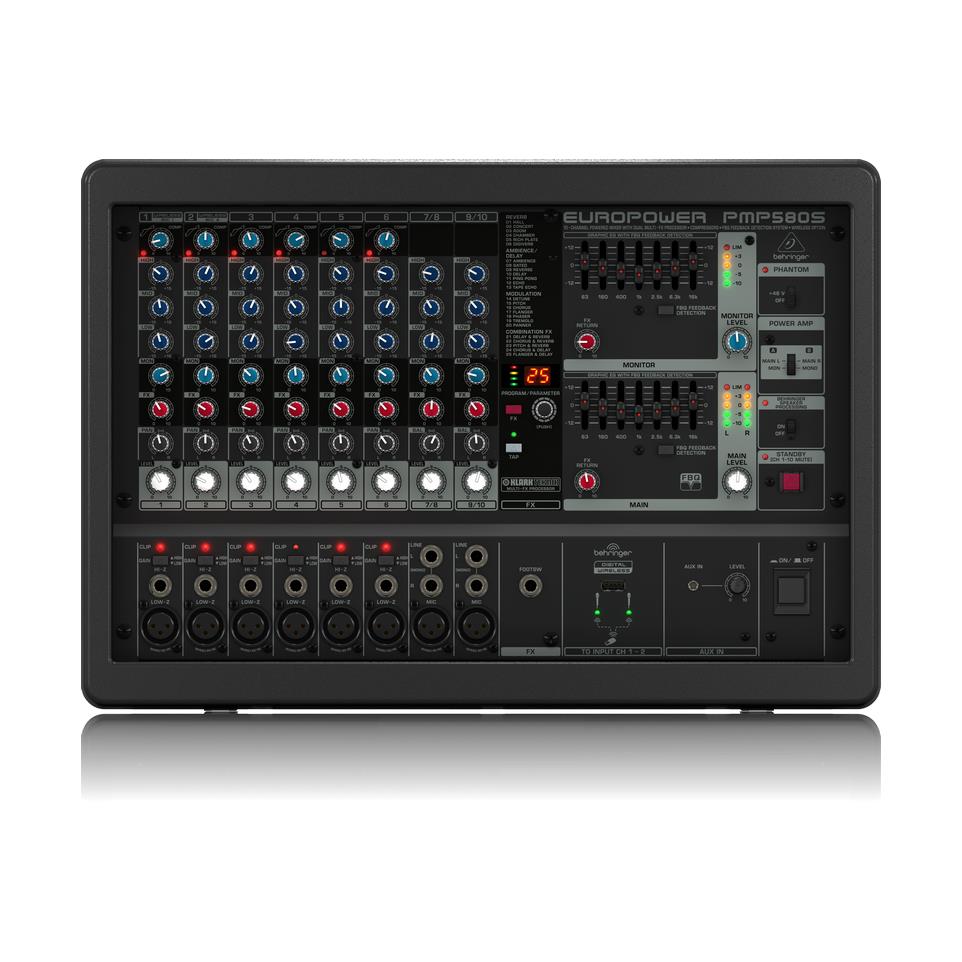 Behringer Europower PMP580S 10 Channel Powered Mixer with Effects (500 Watt)