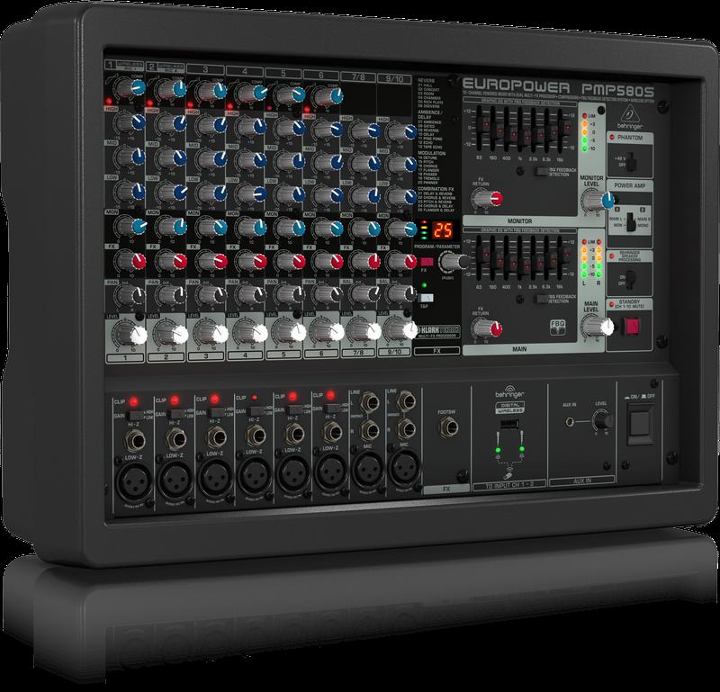 Behringer Europower PMP580S 10 Channel Powered Mixer with Effects (500 Watt)