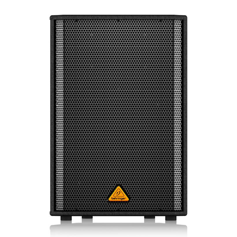 Behringer Eurolive VP1520 15-inch passive PA speaker with 1000-watt power, shown from the front with grille and control panel.