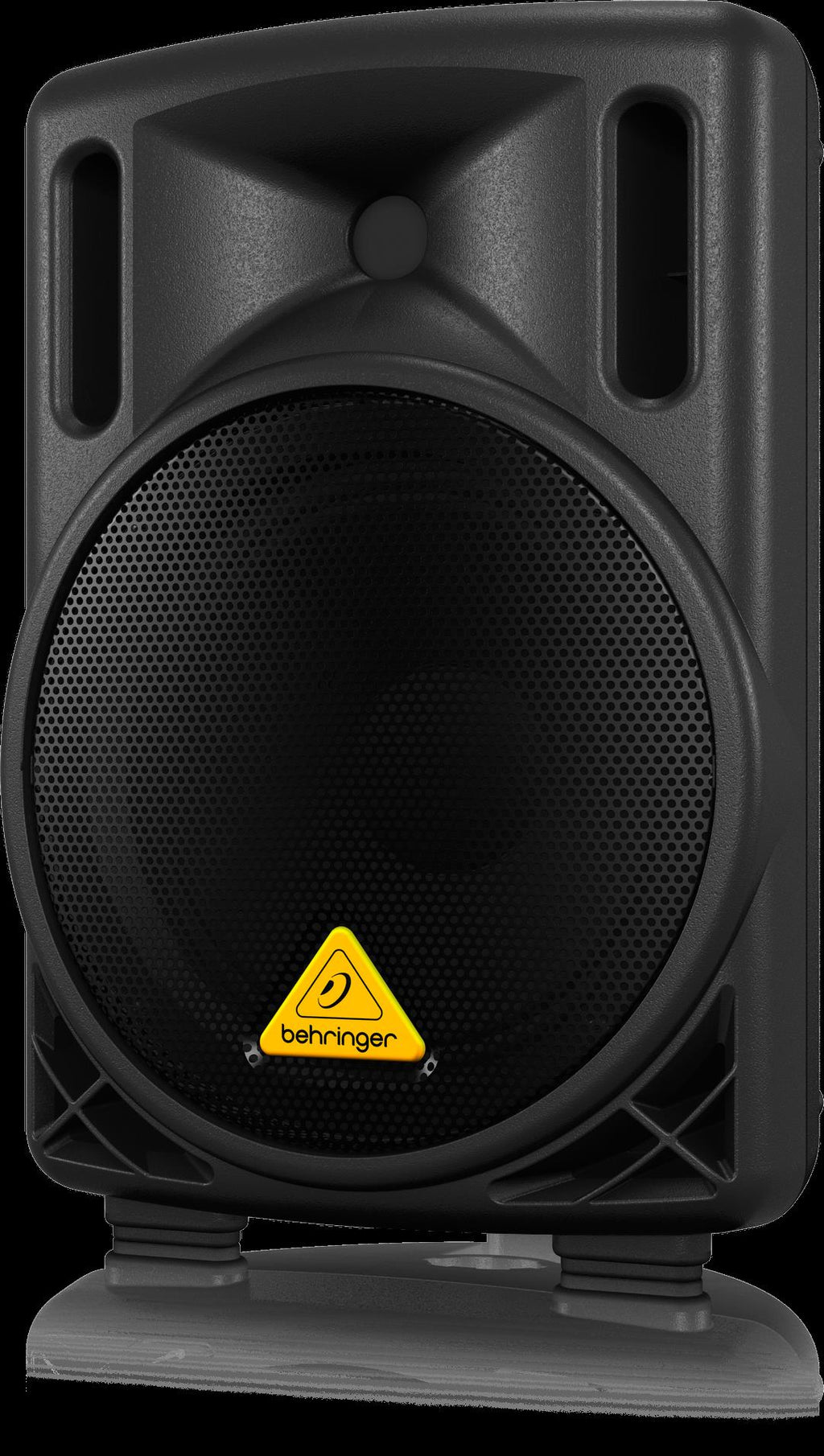 Behringer Eurolive B208D powered speaker with compact design and built-in control panel, ideal for live sound and stage setups.
