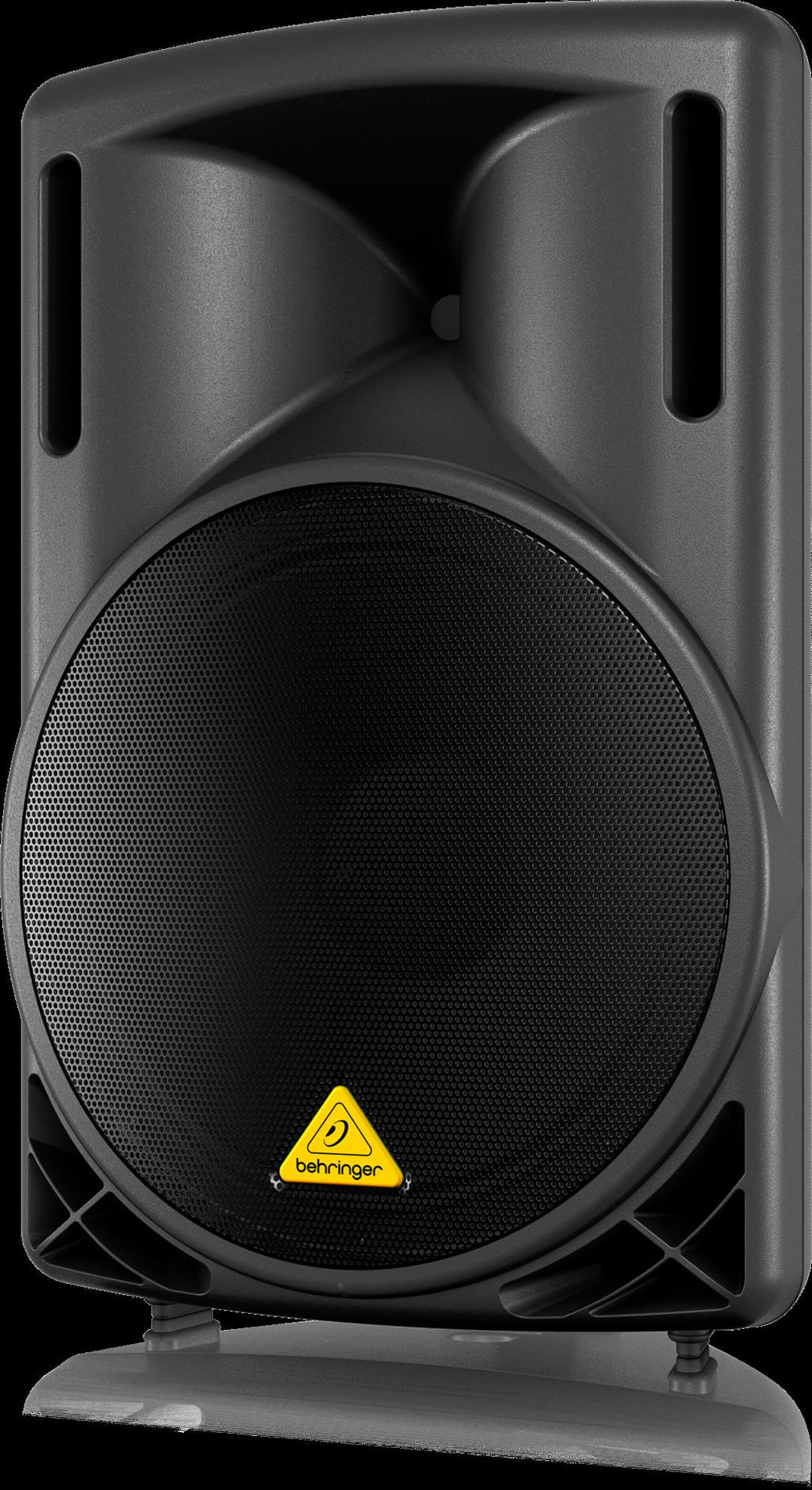 Behringer Eurolive B215D powered speaker with black grille and control panel, designed for professional audio sound reinforcement.