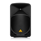 Behringer Eurolive B115MP3 15-inch powered PA speaker with inbuilt MP3 player, showing a professional audio equipment.