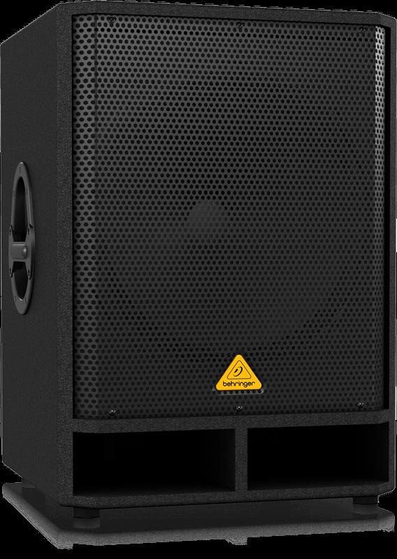 Behringer Eurolive VQ1800D 18-inch powered PA subwoofer with control panel and vented enclosure for powerful bass sound