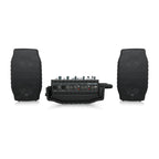 Behringer Europort PPA200 compact powered PA speakers set, showing front view with control panel and speaker grille.