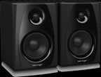 Pair of Behringer Studio 50USB 5-inch studio monitor speakers for professional audio mixing and sound playback.