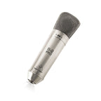 Behringer B2Pro condenser studio microphone with adjustable stand and shock mount, professional recording equipment.