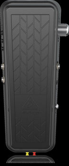 Behringer HB01 Hellbabe Wah Pedal for guitar effects, showing the compact effect pedal with controls and footswitch.