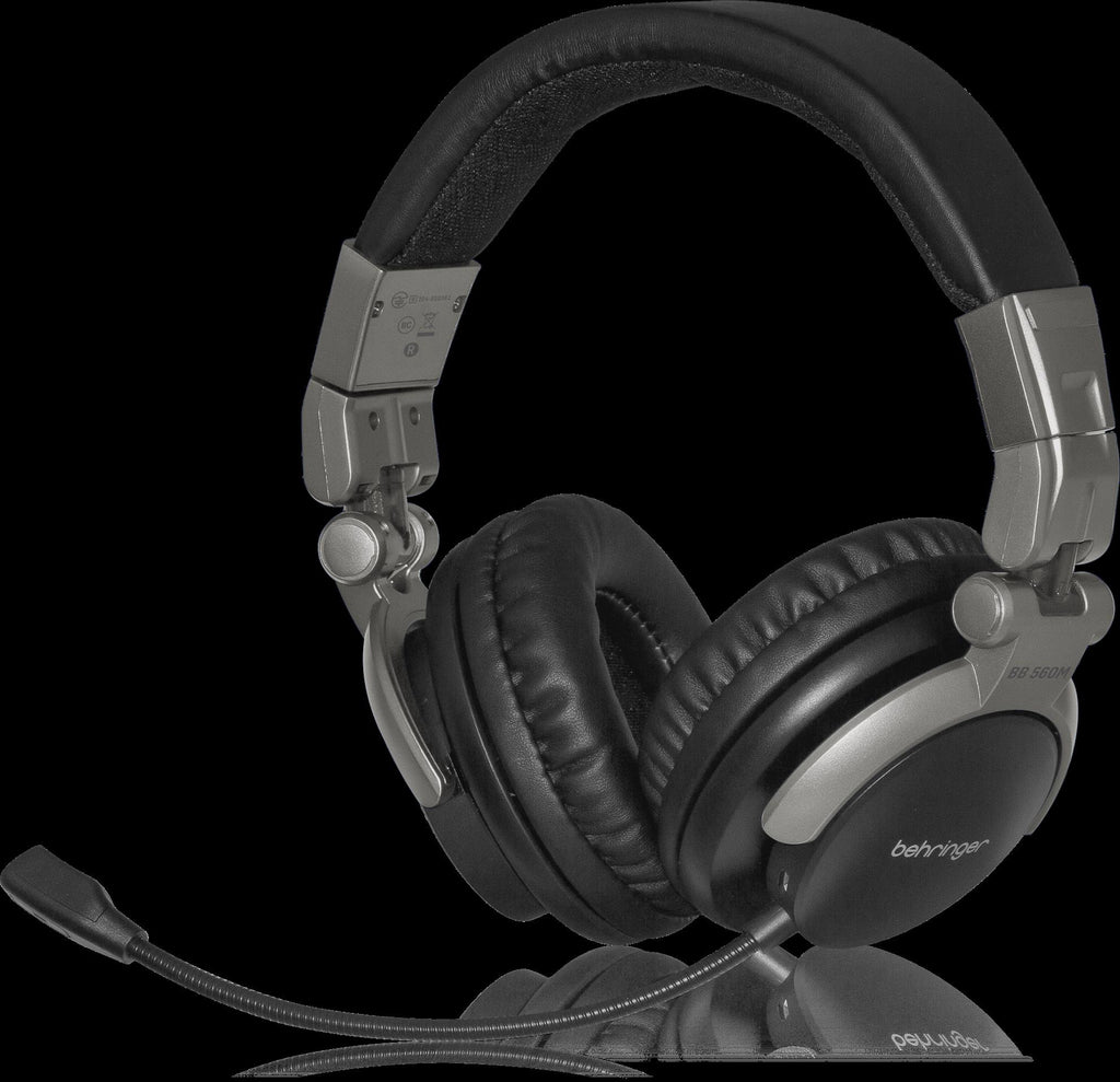 Behringer BB560M wireless Bluetooth headphones with microphone, featuring sleek design and adjustable headband.
