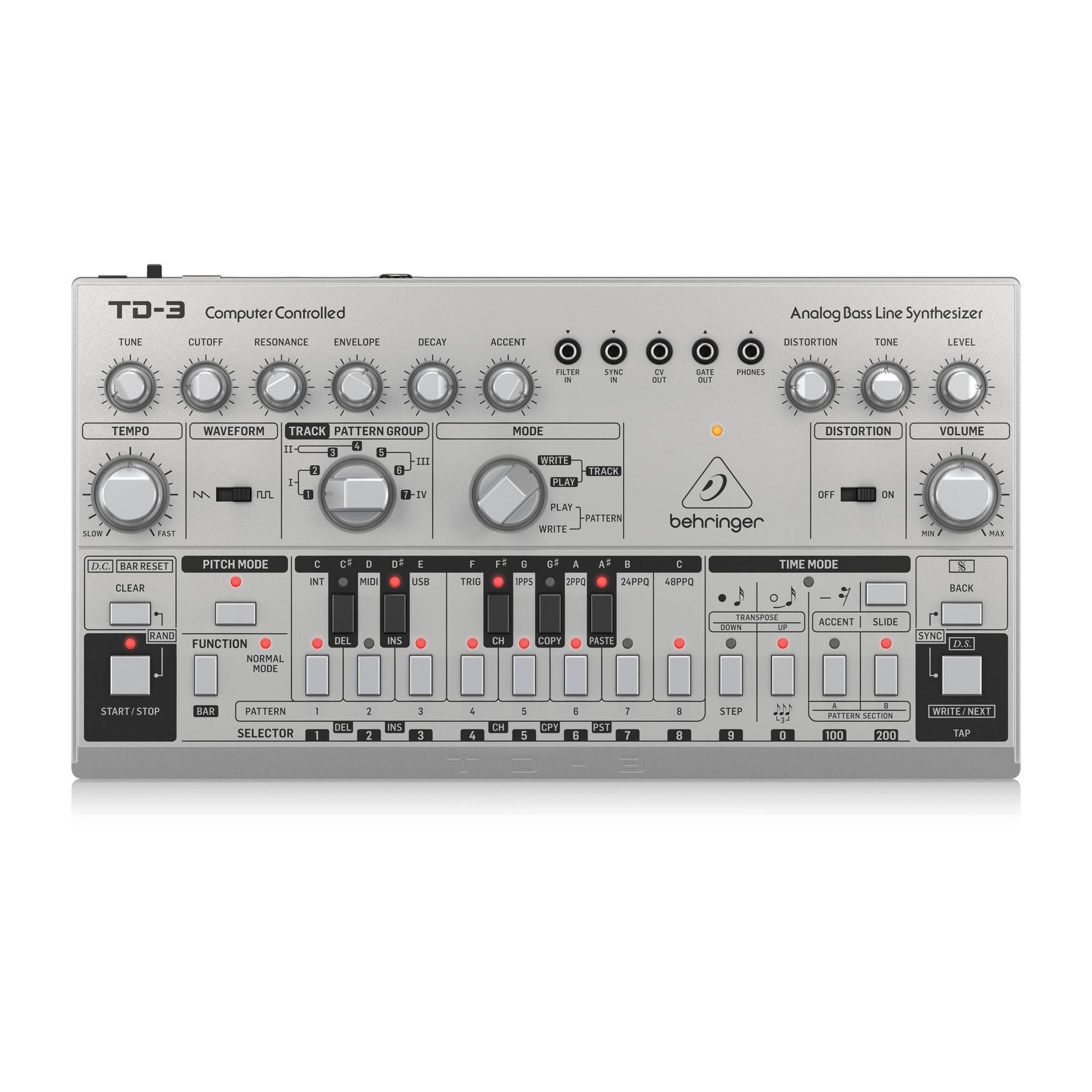 Behringer TD3-SR Analog Bass Line Synthesizer in Silver