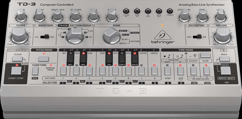 Behringer TD3-SR Analog Bass Line Synthesizer in Silver