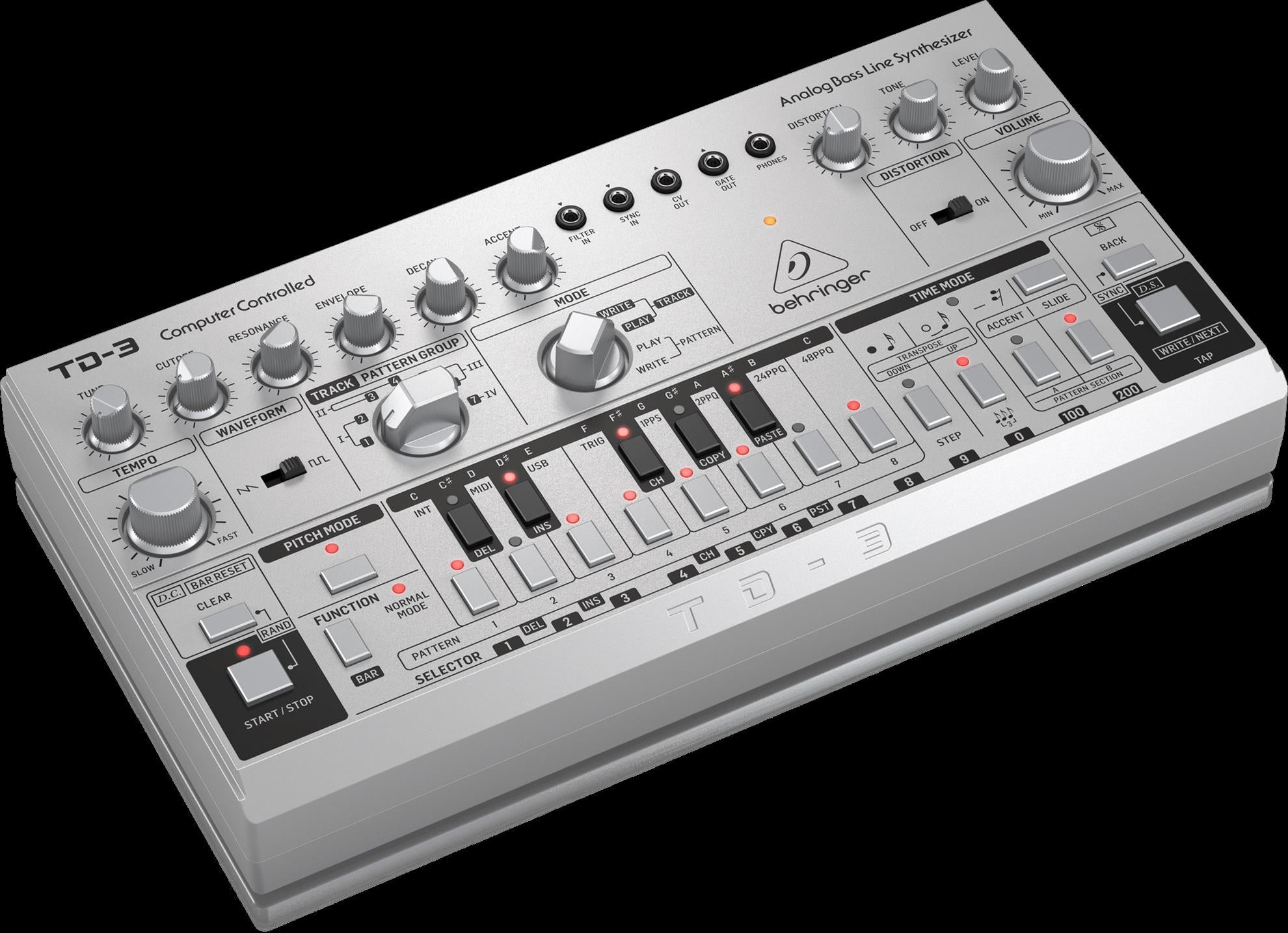 Behringer TD3-SR Analog Bass Line Synthesizer in Silver