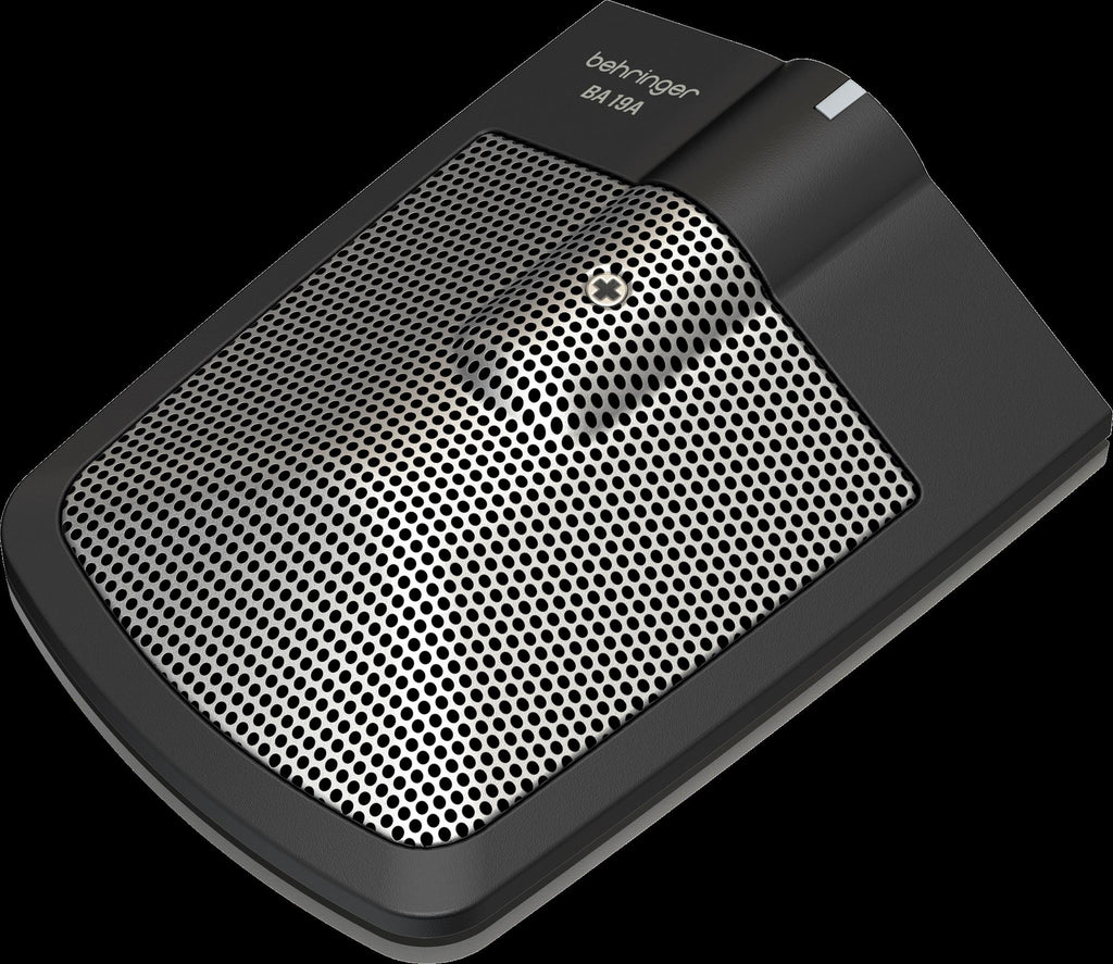 Behringer BA19A wired condenser boundary microphone on a flat surface, ideal for live sound applications.