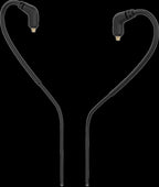 Behringer BT251BK Bluetooth adapter connected to MMCX headphones, showcasing sleek design and wireless capability.