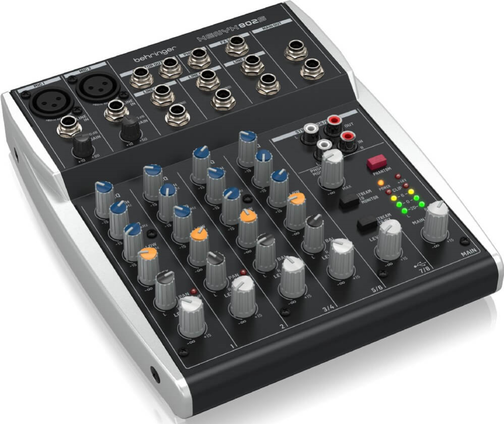 Behringer XENYX 802S Premium Analog 8ch Mixer with USB Streaming Interface