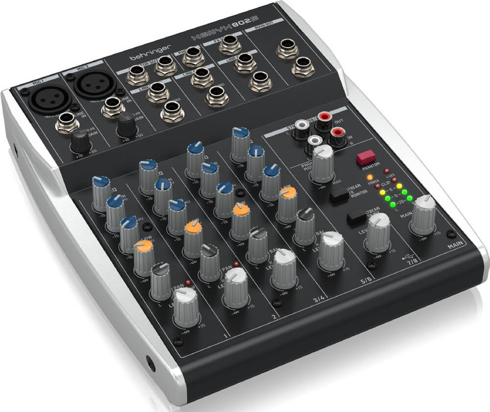 Behringer XENYX 802S Premium Analog 8ch Mixer with USB Streaming Interface