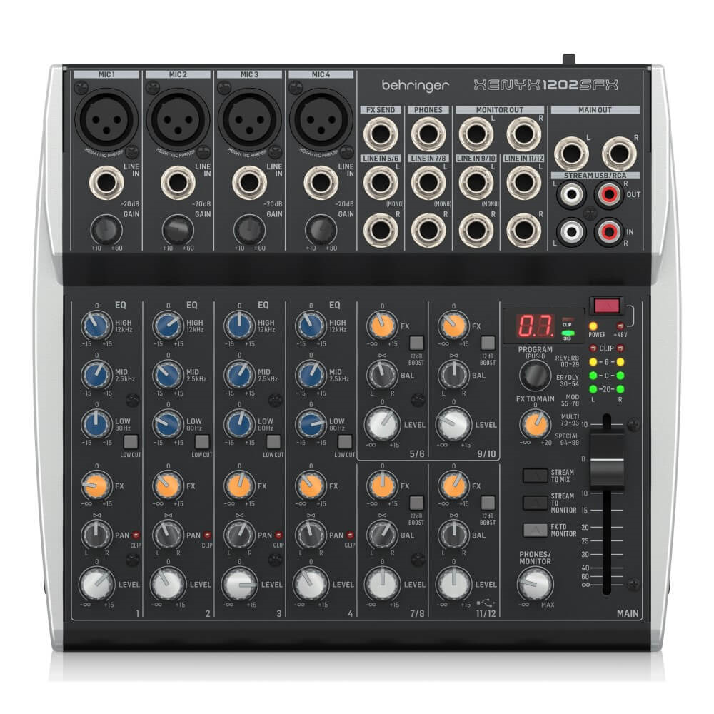 Behringer XENYX 1202SFX 12-Channel Mixer with USB Interface and Effects