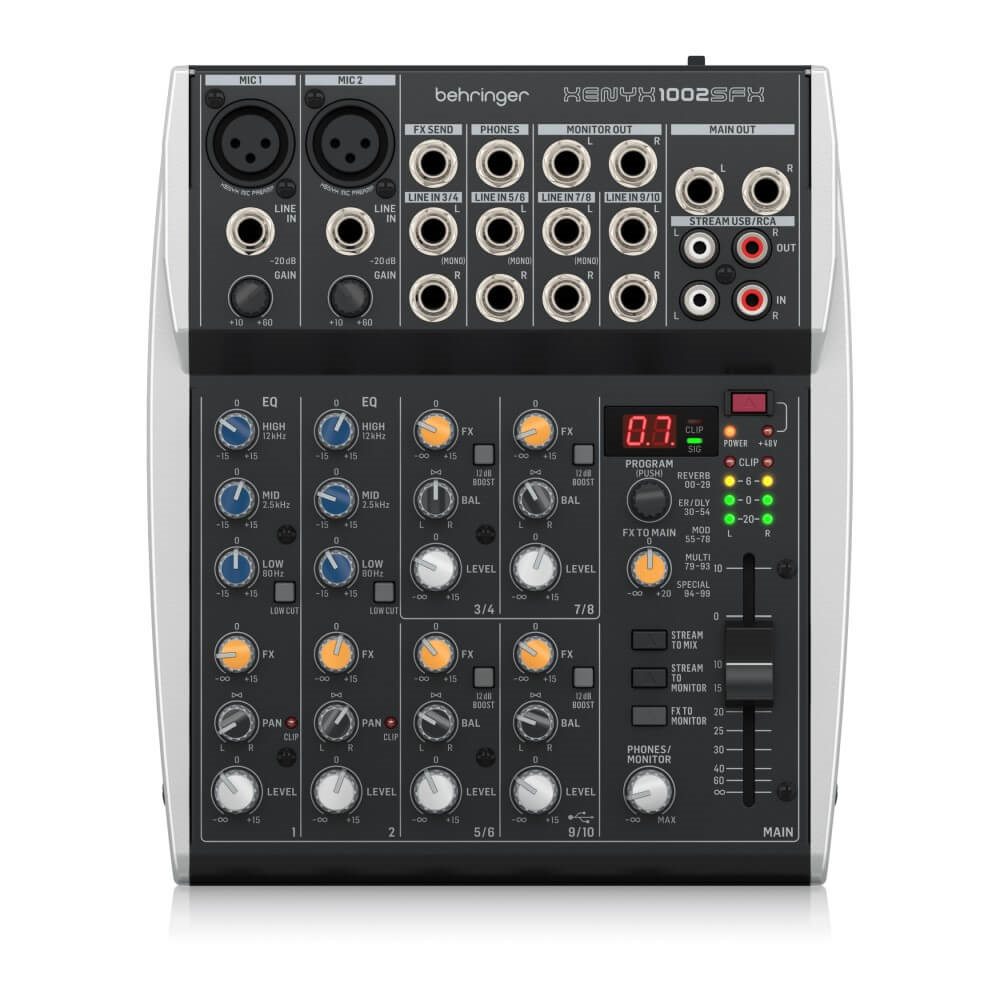 Behringer XENYX 1002SFX 10-Channel Mixer with USB Interface and Effects