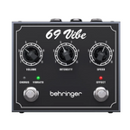 Behringer 69 Vibe guitar effect pedal with control knobs and input/output jacks, designed for electric guitar sound modulation.