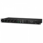 Behringer P24 Hub digital rack mixer with multiple input and output connections for audio management.