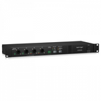 Behringer P24 Hub digital rack mixer with multiple input/output ports displayed on a clean, professional setup.