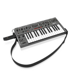 Behringer MS-1 MK II-GY analog synthesizer keyboard with controls and keys displayed on a neutral background.