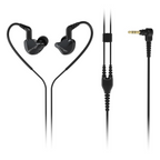 Behringer MO240-CK black in-ear studio headphones with sleek design and ergonomic earbuds for professional audio monitoring.