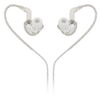 Behringer MO240-CL Pro in-ear studio earphones with clear silicone tips and compact design for professional audio monitoring.