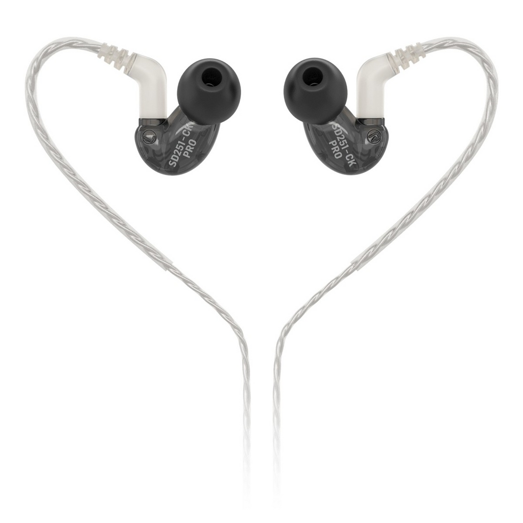 Behringer SD251-CK Pro in-ear studio headphones in black with sleek design and ergonomic ear tips.