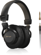 Behringer BH20 closed back studio headphones with padded ear cups and adjustable headband, designed for professional sound monitoring.