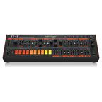 Behringer JT-2 Euro Rack paraphonic synthesizer module with knobs and patch points for modular synth setup.