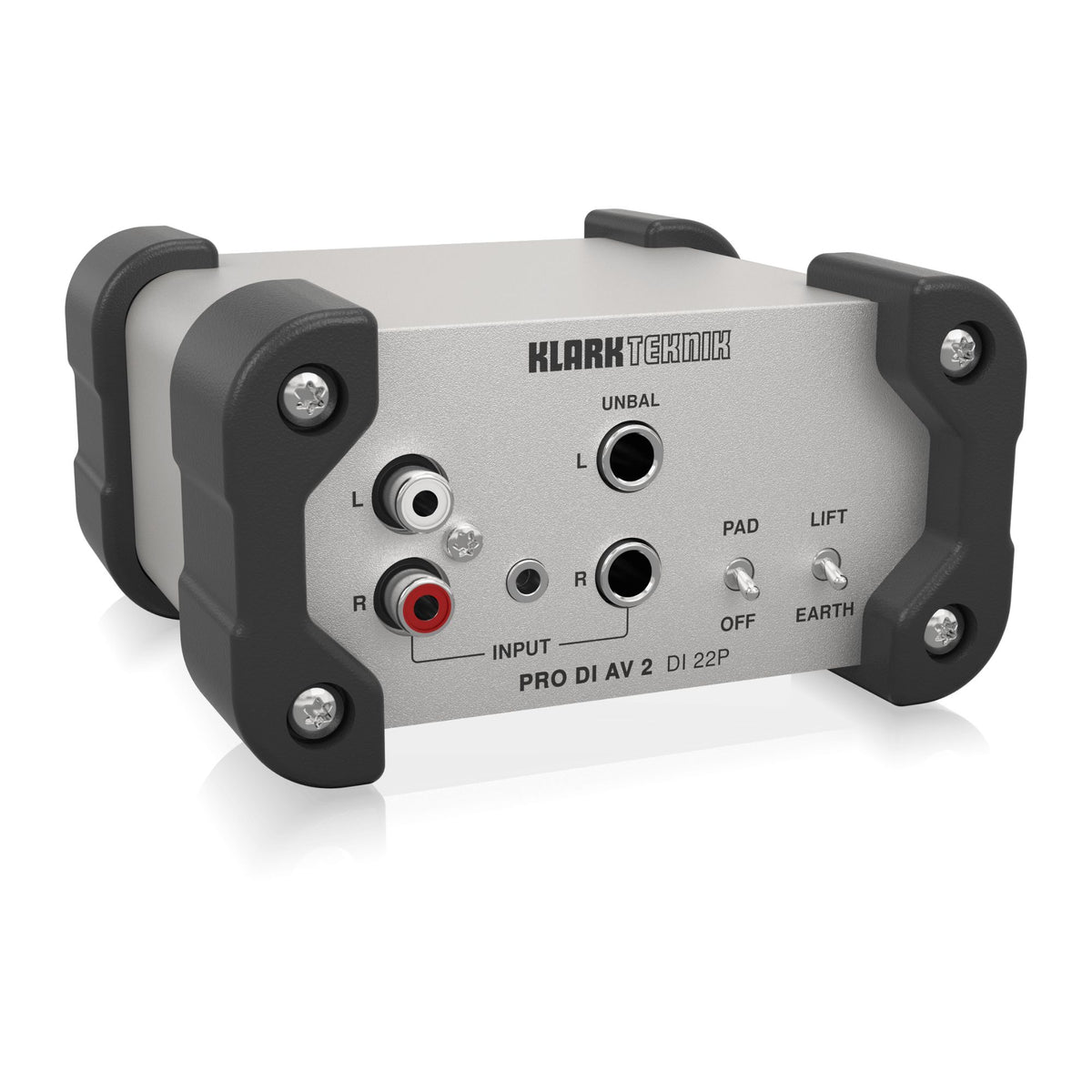Behringer DI22P passive stereo DI box for live outboard use, with input and output jacks, compact design for audio signal management.